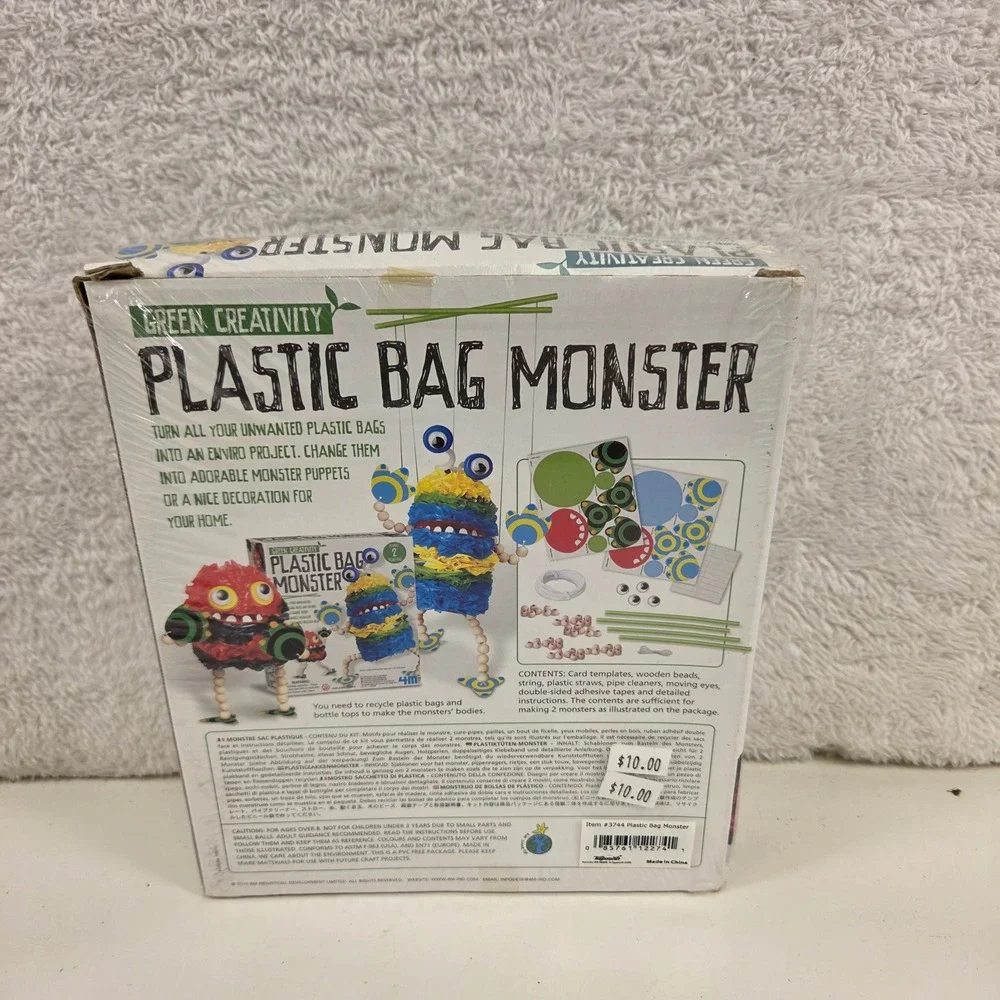 4M Green Creativity Plastic Bag Monster Kit Eco Friendly DIY Craft 3744 NEW